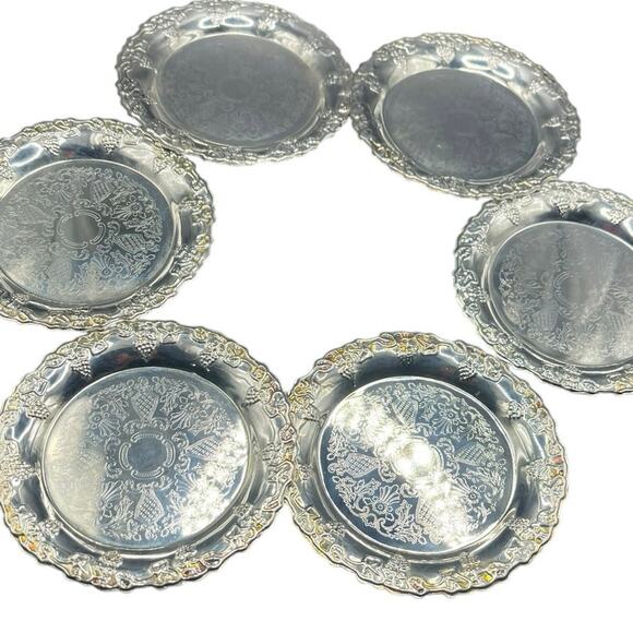 Vintage Crea Design Milano Silver Plated Set of 6 Coasters 3 3/4” - Picture 4 of 6